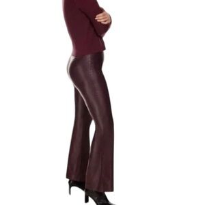 Size 12 Aritzia Wilfred Roma Pant Trousers Pants Vegan Leather Brown Flare